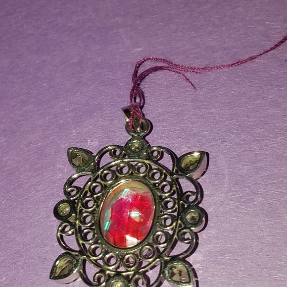 New Sterling silver and Mystic Topaz pendant with peridot accents - Picture 7 of 7